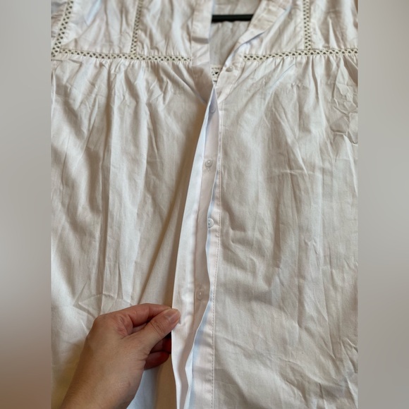 Shein white preppy oversized dressy layering shirt S - Picture 7 of 9